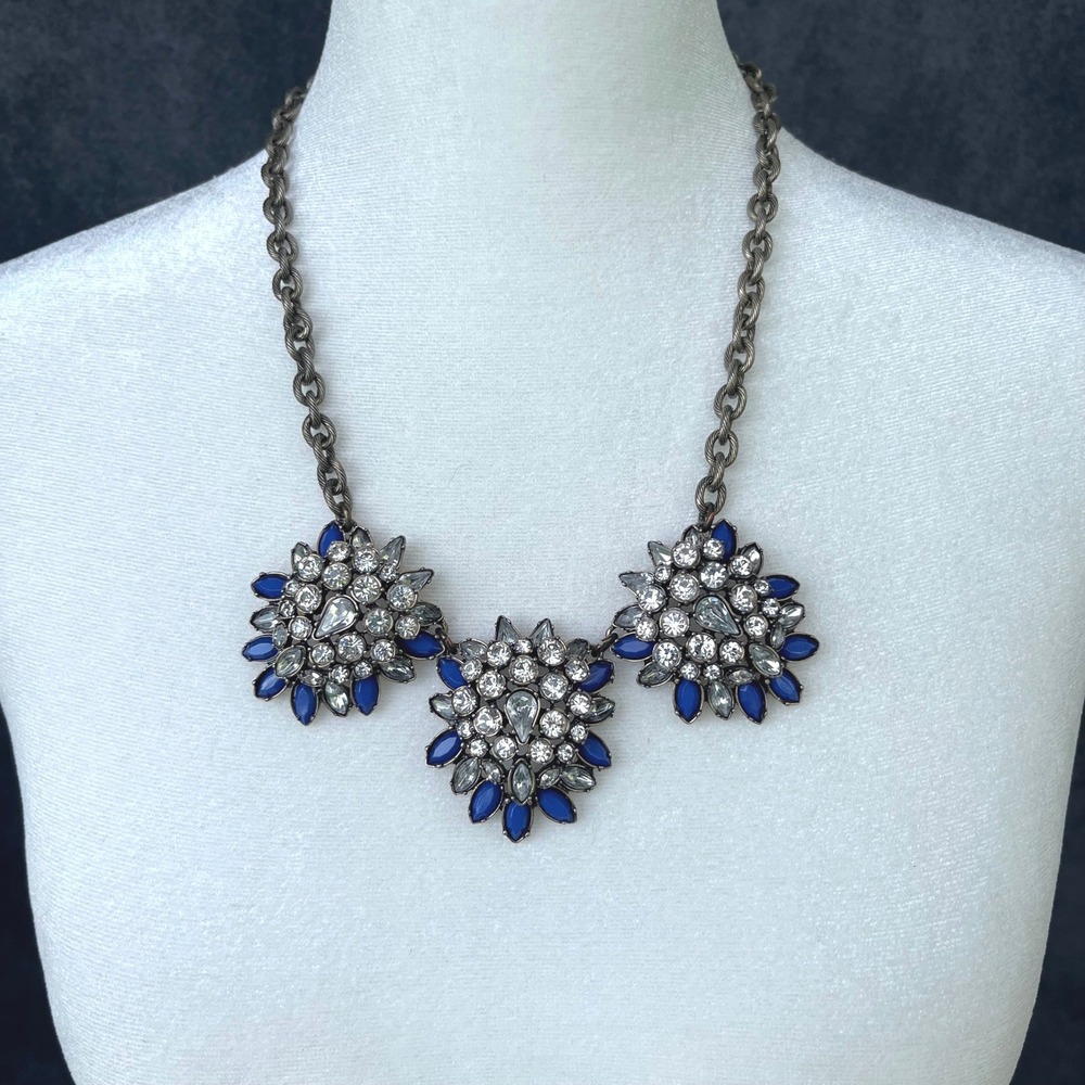 Vintage Ann Taylor Loft Deco Statement Bib‎ Necklace Formal Glam Party Royalcore